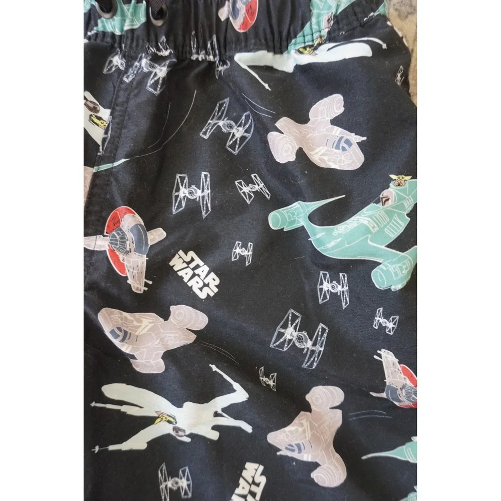Hanna Andersson Star Wars Swim Trunks Galactic Starship Print Black Size 8 130cm